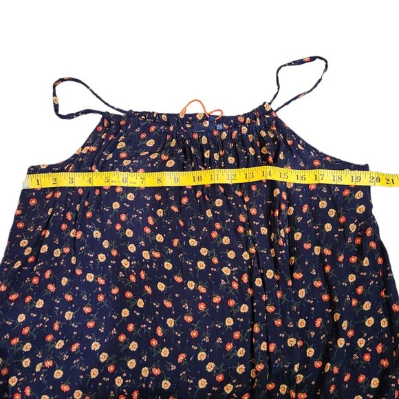 Superdry Daisy Tapeze Swing Spaghetti Straps Floral Beach Dress Navy 8 - Picture 9 of 11